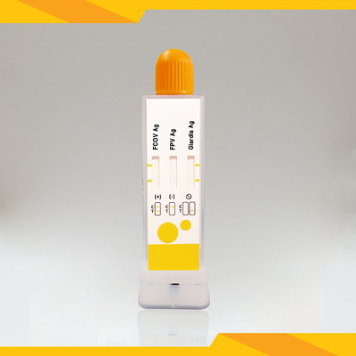 ชุดทดสอบแอนติเจนในอุจจาระแมวสําหรับ FCoV+FPV+Giardia Lamblia สะอาดและไม่มีสารมลพิษ